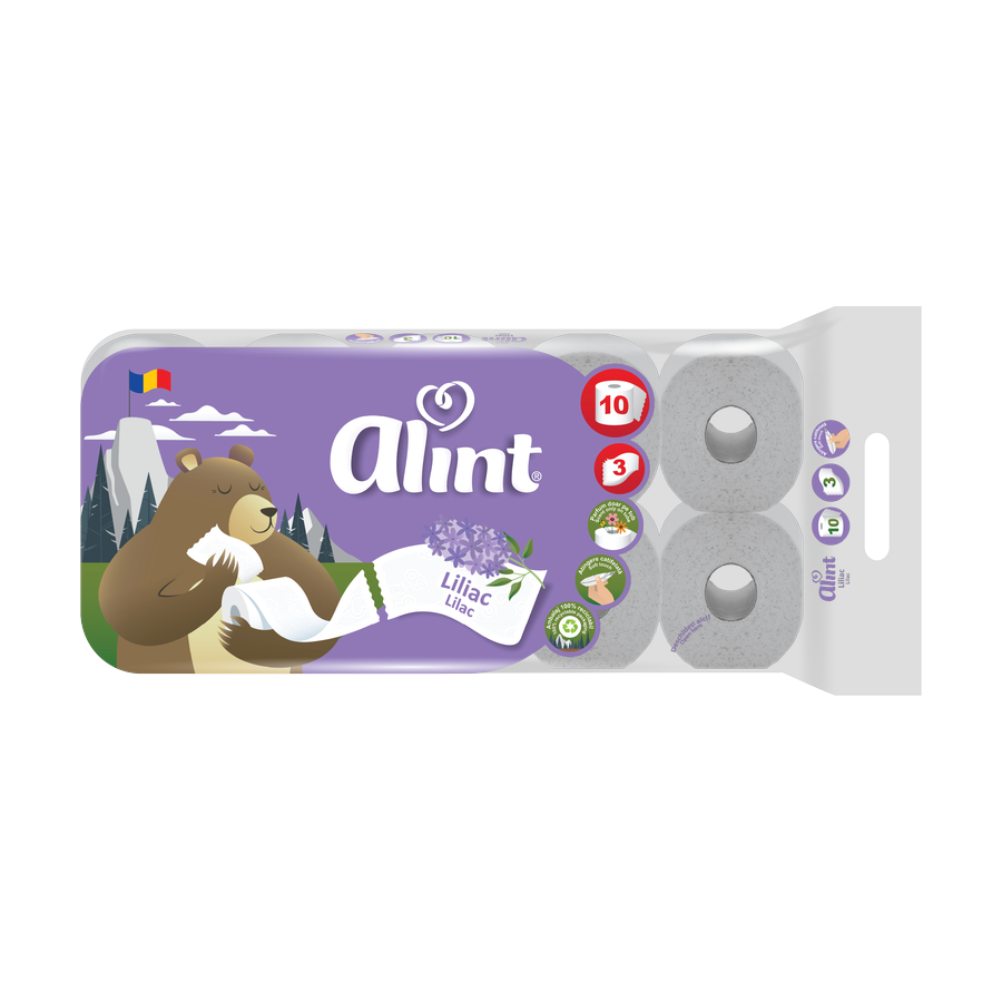 Alint Practic Lilac — toaletní papír 3vrstvý, 10 rolí
