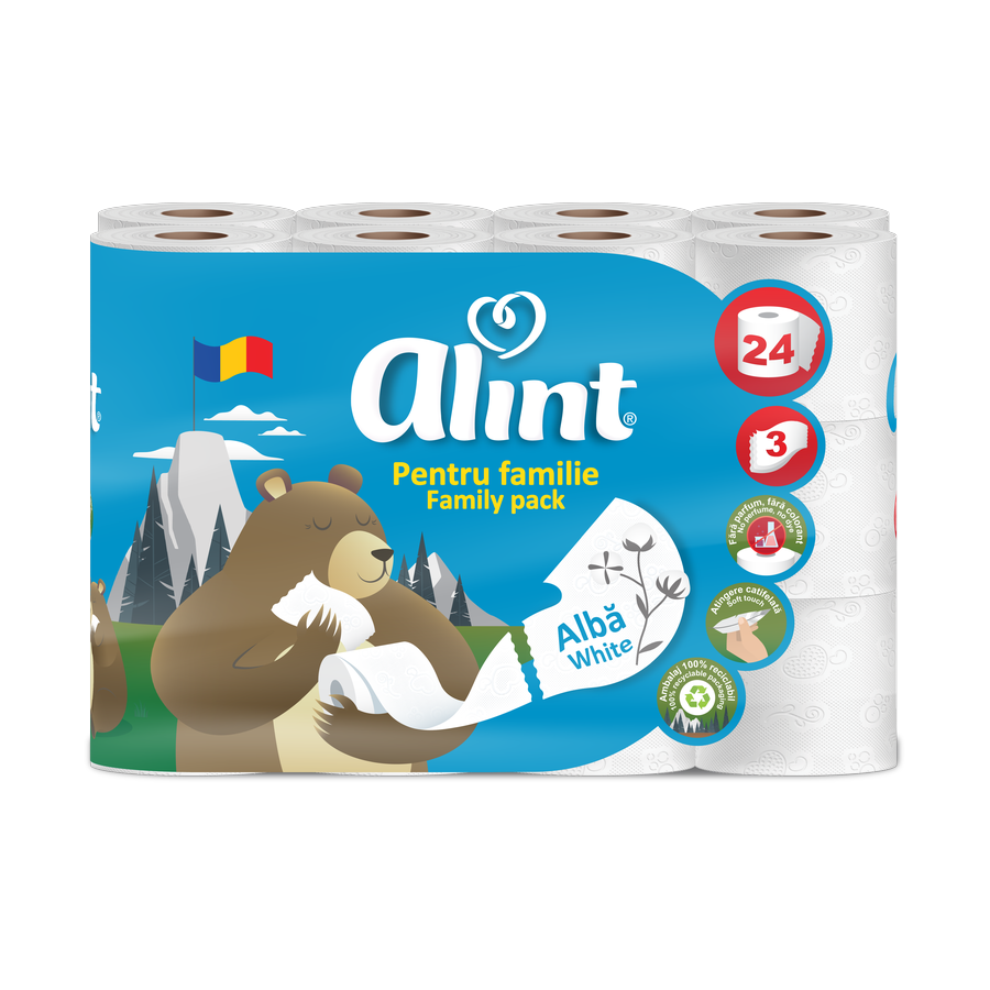 Alint Practic White — toaletní papír 3vrstvý, 24 rolí