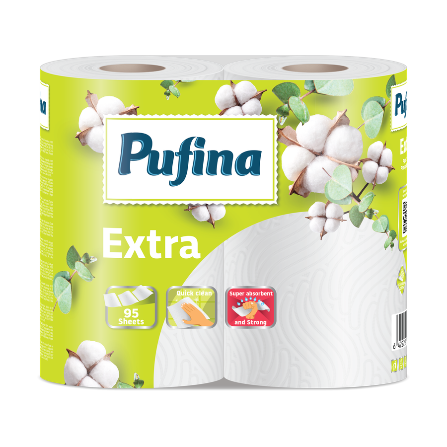 Pufina Extra — kuchyňské utěrky 2vrstvé, 2 role