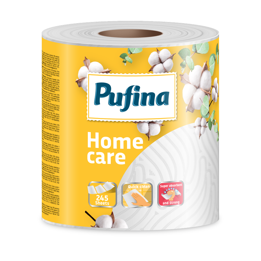 Pufina Home Care — kuchyňské utěrky 2vrstvé, 1 role