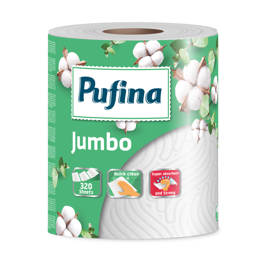 Pufina Jumbo Expert — kuchyňské utěrky 2vrstvé, 1 role