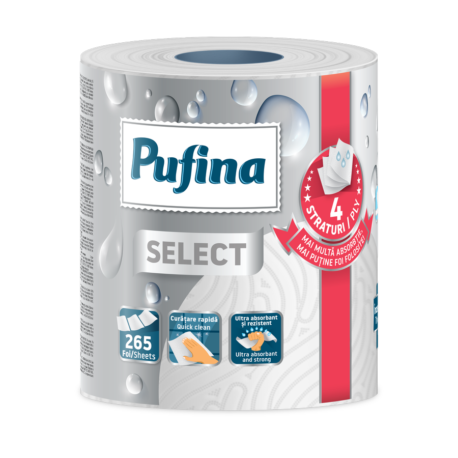 Pufina Select — kuchyňské utěrky 4vrstvé, 1 role